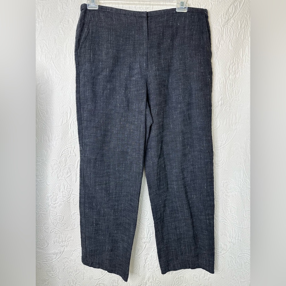 Eileen Fisher Italian Cotton/Rayon/Linen Fabric Half Elastic Zip Pants